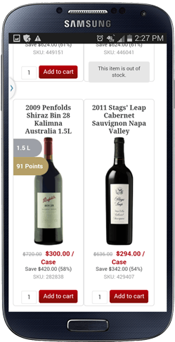 Wine Event on Samsung S3